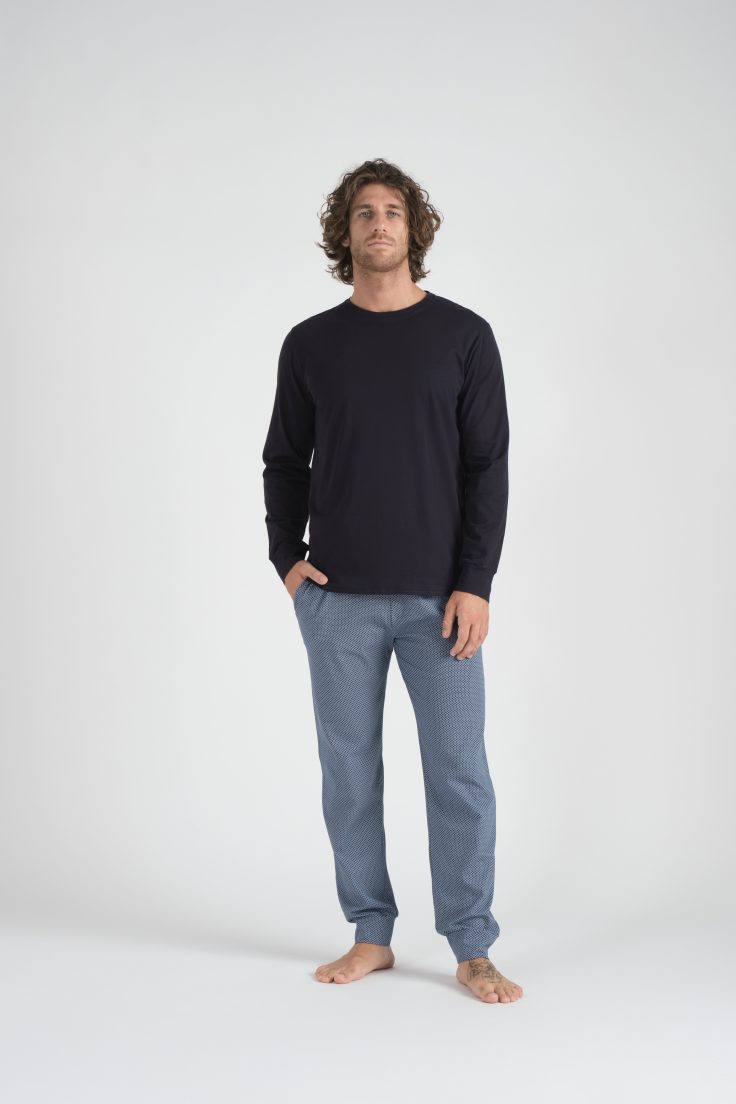 Pigiama Lungo M/L ,Pantalone Fantasia Geometrica