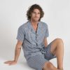 Pigiama Corto Aperto ,Maglia Mezza Manica ,Fantasia Quadretti, In Cotone
