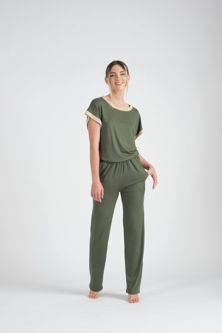 Tuta Lunga M/M In Viscosa Con Bordi In Tessuto Lurex